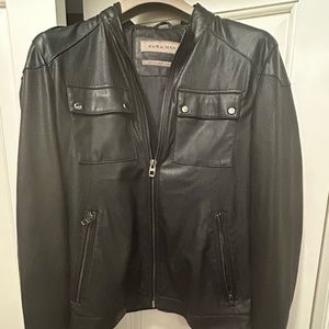 brand new zara men leather jacket